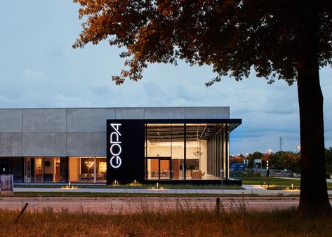 Architecture • Studio Segers Modern Warehouse Design Exterior, Modern Factory Architecture, Factory Facade Design, Industrial Building Design, Industrial Facade, Retail Facade, Commercial Design Exterior, Retail Architecture, Factory Architecture