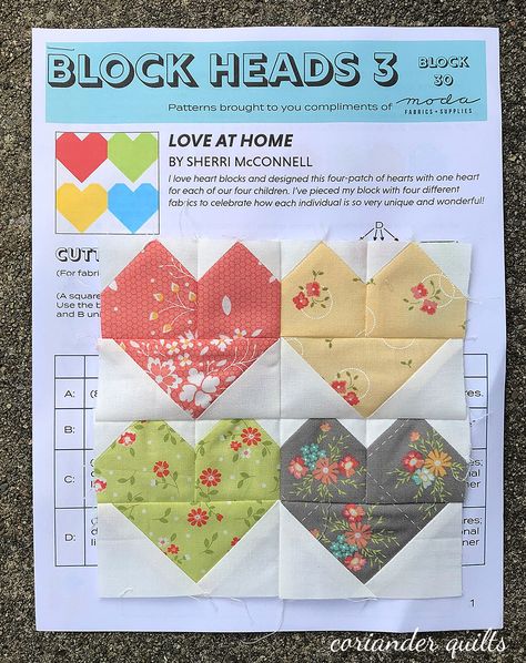 Beginning Quilting, Heart Quilt Pattern, Heart Blocks, Block Head, Sewing Alterations, Quilt Square Patterns, Valentine Projects, Cozy Quilts, Quilt As You Go