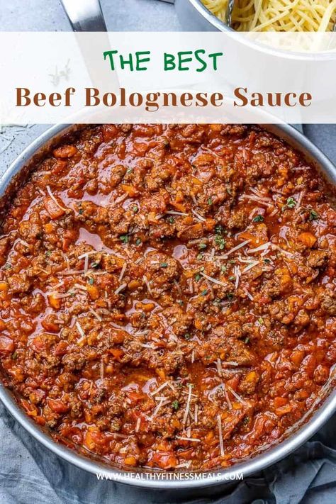 Beef Bolognese Sauce Recipe Pasta Recipes Bolognese Beef, Bon Appetit Bolognese Sauce, Hearty Meat Sauce, Bolognese Sauce With Cinnamon, Spagetti Bolognese Recipe Best, Ground Beef Bolognese Sauce, Bolognese Sauce Crockpot, Healthy Bolognese Recipe, Easy Beef Bolognese Recipe