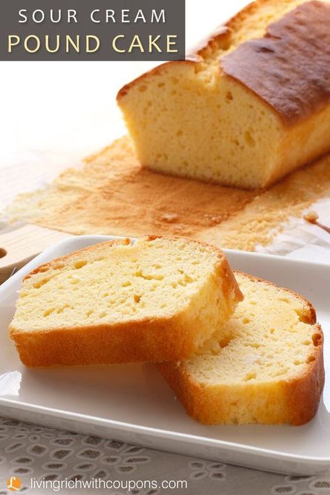 Sour Cream Pound Cake Recipe, Cream Pound Cake Recipe, Easy Pound Cake, Pound Cake Recipes Easy, Sour Cream Pound Cake, Sour Cream Recipes, Sour Cream Cake, Pound Cake Recipe, Loaf Cake