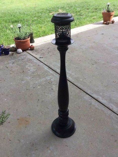 Candle Holder to Solar/Cup Holder Cheap Outdoor Patio Ideas, Solar Light Crafts, Solar Lights Diy, Outdoor Patio Ideas, Backyard Lighting, Light Crafts, Diy Solar, Outdoor Solar Lights, Outdoor Solar