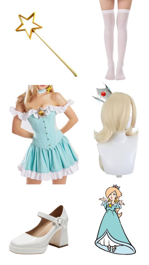 #rosalina #costume #cosplay #outfit #rave #coachella Mario Rosalina Costume, Rosalina Outfit Ideas, Rosalina Costume Mario, Rosalina Mario Costume, Rosalina Costume Diy, Rosalina Halloween Costume, Rosalina Outfits, Princess Rosalina Costume, Cute Cosplay Ideas