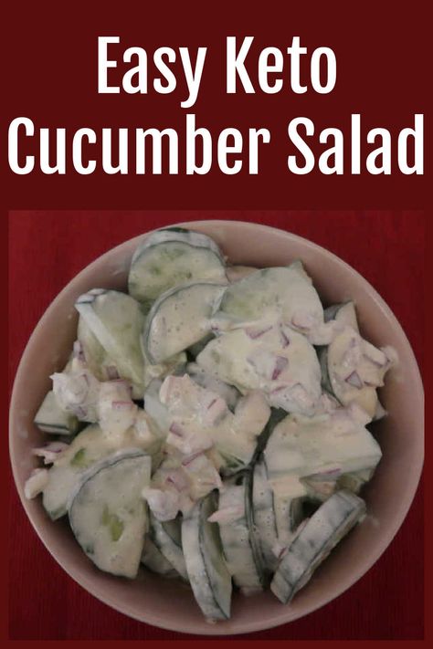 Keto Cucumber Salad Recipe – The Best Easy Creamy Low Carb Side Dish Salads Idea With Cucumbers and Sour Cream – with the video tutorial. Cucumbers And Sour Cream, Cucumber Recipes Easy, Side Dish Salads, Keto Cucumber Salad, Creamed Cucumber Salad, Keto Cucumber, Healthy Cucumber Salad, Cucumber Snacks, Low Carb Side Dish