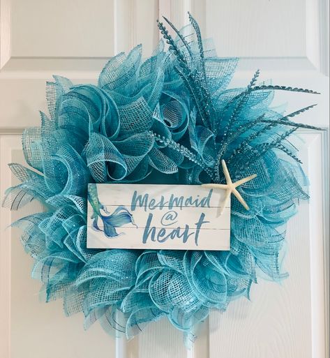 Mermaid Wreath, Beach Wreaths, Beach Wreath, Mermaid Beach, Heart Wreath, Coastal Decor, Hanukkah Wreath, Door Wreaths, Hanukkah