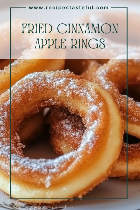 These crispy Fried Cinnamon Apple Rings are a delightful fall treat, combining the sweetness of apples with a warm cinnamon flavor. Perfect for dessert or a snack, they’re easy to make and sure to impress family and friends! Crispy Fried Apples, Fried Apple Rings Easy, Fried Cinnamon Apple Rings, Cinnamon Fried Apples, Fried Apple Rings, Cinnamon Apple Rings, Fried Apples Recipe, All Purpose Flour Recipes, Fried Apple