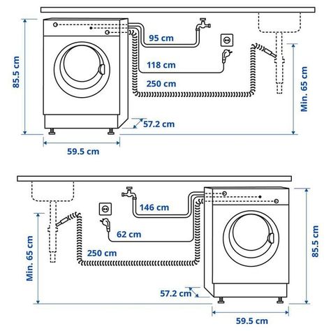 Washing Machine Dimensions, Washing Room, Ikea Tv, Bathroom Dimensions, Desain Pantry, Interior Design Guide, Dryer Machine, Bathroom Layout, Laundry Room Design