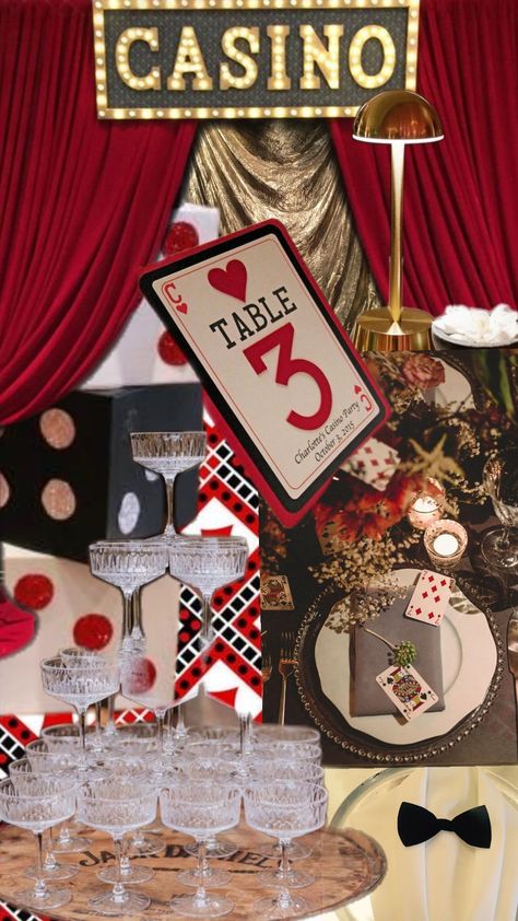 Casino Gala Theme, Casino Theme Party Decorations Diy Ideas, Corporate Casino Party, Casino Night Party Food, Las Vegas Themed Birthday Party, Casino Wedding Reception, Casino Bid Day Theme, Christmas Casino Theme Party, Casino Night Party Ideas