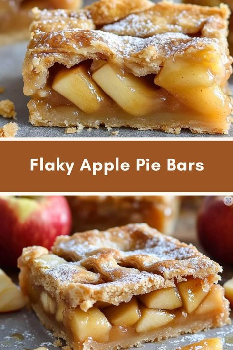 Sheet Pan Apple Pie Recipes, Flaky Apple Pie Bars Recipe, What Can I Make With Apple Pie Filling, Flaky Apple Pie Bars, Sheet Pan Apple Pie, Apple Bars Recipes Easy, Apple Squares Recipe, Apple Pie Bars Easy, Apple Squares