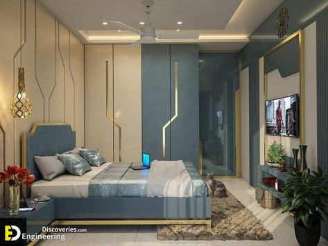 45 Modern Master Bedroom Design Ideas You Haven't Seen Before - Engineering Discoveries Colourful Wallpaper, Cafe Chair, Bedroom Interior Design Luxury, Luxurious Room, Modern Bedroom Interior, Bed Design Modern, Bedrooms Ideas, Bedroom False Ceiling Design, Tv Design