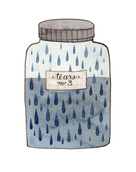 lachrymatory jar of tears no. 3 original watercolor painting Psalm 56 8, Clouds And Rain, 타이포그래피 포스터 디자인, Illustration Photo, 수채화 그림, Rain Drops, Art And Illustration, Art Paint, Original Watercolor Painting