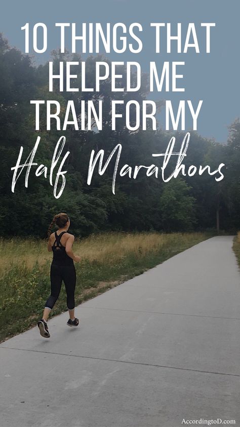 10 Things That Helped Me Train For My Half Marathon + Things I Should Have Done More Of — According To D Half Marathon Motivation, Beginner Half Marathon Training, Half Marathon Tips, Marathon Training For Beginners, Running Half Marathons, Marathon Motivation, Marathon Tips, Running A Marathon, Half Marathon Training Plan