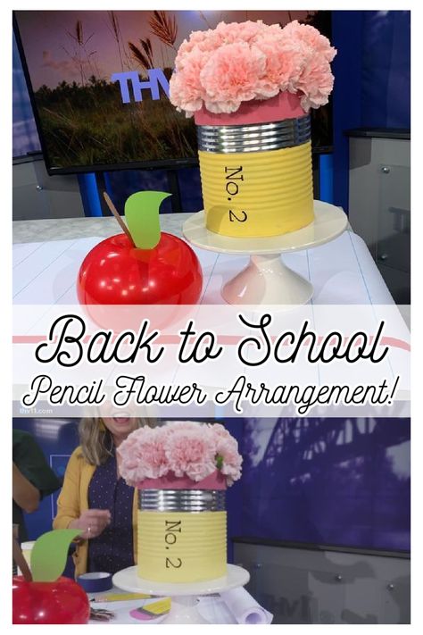 Teacher Appreciation Party Decorations, Teacher Retirement Centerpieces, Teacher Luncheon Decorations, School Themed Table Centerpieces, Teacher Appreciation Table Decorations, Teacher Appreciation Flower Bouquet, Teacher Themed Party Decorations, Teacher Centerpieces Table Decorations, Pencil Centerpiece Ideas