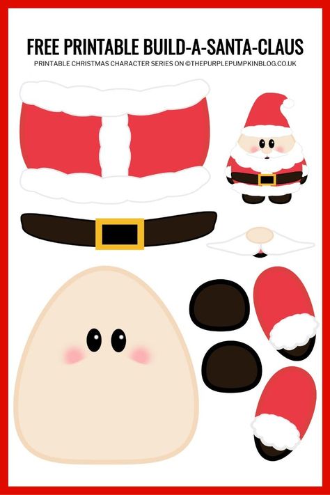 This Build a Santa printable is a fun paper craft for Christmas and a great way to keep the kids entertained while they wait for... well, Santa! Simply print the free paper Santa template, cut the pieces out and stick together to build a cute Santa Claus! #BuildASantaPrintable #ThePurplePumpkinBlog #SantaTemplate #PrintableSantaClaus #FreePrintables #ChristmasPrintables #SantaClausPrintable #BuildASanta Letter S Activity For Preschool, Crismas Craft For Kids, Build A Santa Printable, December Homeschool, Build A Santa, Santa Claus Crafts, Santa Printable, Santa Experience, Santa Template