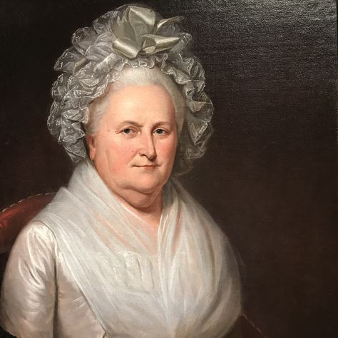 Martha Washington 1795 by Charles Willson Peale, from Second Bank Portrait Gallery/NPS in Philadelphia Primitive Portraits, Bio Project, Martha Washington, Queen Princess, Portrait Gallery, Caps For Women, Genealogy, 18th Century, Art History