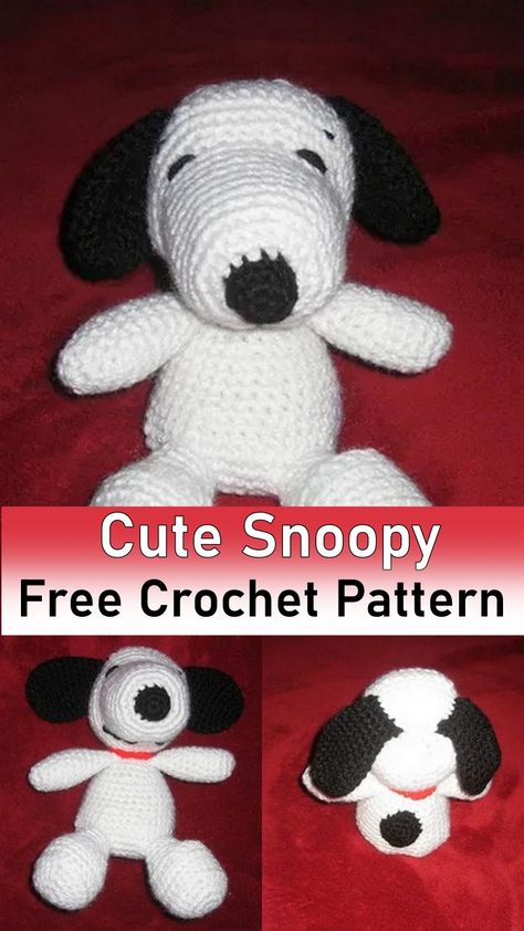 crochet enthusiasts alike will adore this delightful free crochet Snoopy Dog Amigurumi pattern! Simple to follow and perfect for both beginners and seasoned enthusiasts, this guide assists you in bringing the beloved Snoopy character to life. Marvel at your creation as Snoopy takes shape, complete with his friendly expression and lovingly detailed features. Free Snoopy Crochet Pattern, Snoopy Amigurumi Free Pattern, Crochet Snoopy Free Pattern Amigurumi, Crochet Snoopy Pattern, Snoopy Crochet Pattern Free, Snoopy Crochet Pattern, Crochet Snoopy, Snoopy The Dog, Snoopy Characters