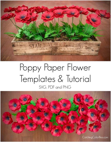 Easy Craft Ideas for Kids: Simple and Affordable Projects Poppy Craft For Kids, Remembrance Day Art, Paper Flower Templates, Poppy Craft, Paper Flower Centerpieces, Paper Flower Patterns, Origami Rose, Paper Flower Template, Paper Flower Tutorial