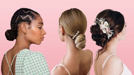 You've likely heard of the chignon hairstyle; traditionally, it was an updo that was created at the nape of the neck (from the French phrase, chignon du cou). It has been popular for decades because of its polished finish. Yes, it is the perfect look […]Visit The Trend Spotter for the full post. Hairstyle Buns, French Chignon, Chignon Hairstyle, Side Chignon, Messy Chignon, Chignon Updo, The Trend Spotter, Low Chignon, Bright Eyeshadow