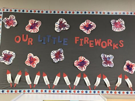 Forth Of July Bulletin Boards, July Boards For Preschool, 4th Of July Classroom Bulletin Boards, Forth Of July Door Decorations Classroom, July Bulletin Boards For Daycare, Bulletin Board Ideas For July, 4th Of July Poster Board Ideas, July 4th Bulletin Boards Ideas, Fourth Of July Bulletin Board Preschool