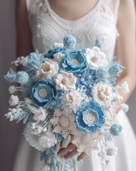 Crochet Flowers For Wedding, Crochet Bridal Bouquet, Flower Bouquet Tutorial, Crochet Blanket Free Pattern, Wedding Crochet Patterns, Crochet Blanket Free, Crochet Flower Squares, Crochet Flower Bouquet, Bouquet Tutorial