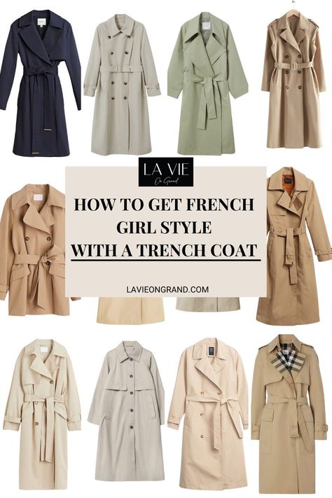 GRAPHIC OF 12 DIFFERENT WOMEN'S TRENCH COATS Casual Trench Coat Outfit, Trench Coat Outfit Spring, Coat Outfits For Women, Fall Coat Outfit, Summer Trench Coat, Double Breasted Coat Women, Trench Outfit, Spring Trench Coat, Casual Trench Coat