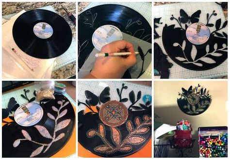 Vinyl Record Projects, Record Diy, Vinyl Records Diy, Records Diy, Vinyl Record Art Ideas, Cd Project, Vinyl Record Crafts, Record Crafts, Upcycle Repurpose