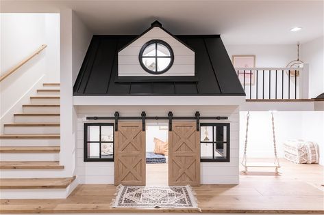 Becki Owens Family Ties Custom Build featuring Hardwood Floors - monarchplank Indoor Playroom, Acnh Basement, Becki Owens, Basement Makeover, Family Ties, Big Girl Rooms, Cool Ideas, Dream House Plans, Basement Ideas