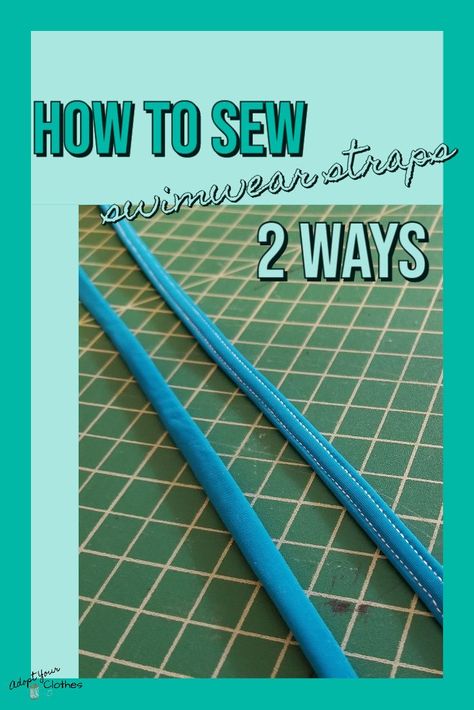 Learn my two favorite methods of sewing straps for swimwear! Sew Straps, Sewing Straps, Men's Shirt Refashion, Swimsuit Patterns, Swimwear Sewing, Sewing Activewear, Diy Swimwear, Overall Dresses, Sewing Swimwear