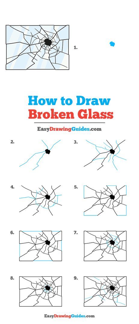 Cracked Window Drawing, Mirror Shattered Drawing, Cracked Mirror Drawing, Shattered Mirror Drawing, Glass Drawing, Mirror Drawings, Shattered Mirror, Drawing Instructions, Window Drawing