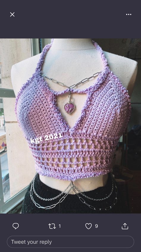 Pastel Goth Crochet, Goth Crochet Top, Goth Crochet, Bra Crochet, Witch Purple, Punk Fashion Diy, Harry Potter Crochet, Pastel Goth Fashion, Mode Crochet