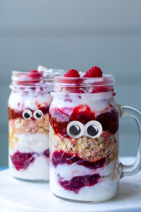 Healthy Halloween Treats: Spooky Yogurt Parfaits, just add google eyes! | cool mom eats Easy Healthy Halloween Treats, Healthy Halloween Treats For Kids, Yogurt Parfaits, Halloween Parfait, Treats For Kids, Healthy Halloween Treats, Google Eyes, Halloween Treats For Kids, Fun Halloween Food