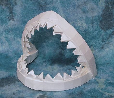 Tooth Template, Origami Shark, Shark Craft, Shark Hat, Shark Decor, Shark Mouth, Shark Jaws, Recycled Art Projects, 3d Origami