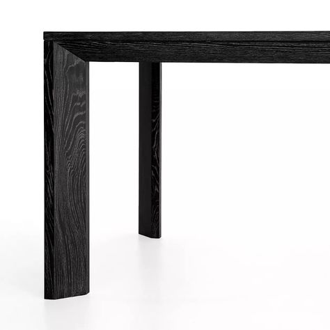 Nahla Dining Table | Crate and Barrel Blue Stone Patio, Patio Decor Inspiration, Black Dining Table, Bold Minimalism, Parsons Table, Stone Patio, Host Dinner Party, Rectangle Dining Table, Best Dining