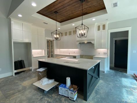 Recessed Kitchen Ceiling, Tray Ceiling Above Kitchen Island, Recessed Ceiling Kitchen, Tray Ceiling Over Kitchen Island, Ceiling Above Kitchen Island, Tray Ceiling Kitchen, Wood Tray Ceiling, Tahoe Kitchen, Laundry Ideas