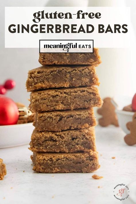 Gluten-Free Gingerbread Bars Cooking Gluten Free, Good Gluten Free Desserts, Gluten Free Magic Bars, Gluten Free Gingerbread Cupcakes, Gluten Free Gingerbread Bars, Quick Gf Desserts, Gluten Free Dairy Free Sugar Free Christmas Desserts, Gluten Nut Free Desserts, Gingerbread Gluten Free