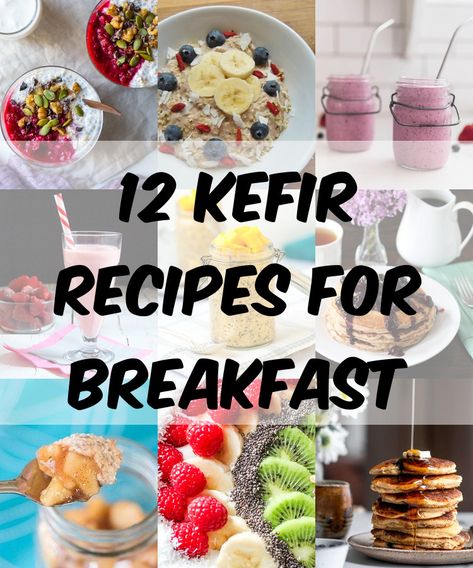 Kefir Breakfast, Healthy Morning Smoothies, Easy Breakfast Treats, Kefir Yogurt, Kefir Recipes, Fermented Milk, Sweet Breakfast Treats, Milk Kefir, Clam Recipes