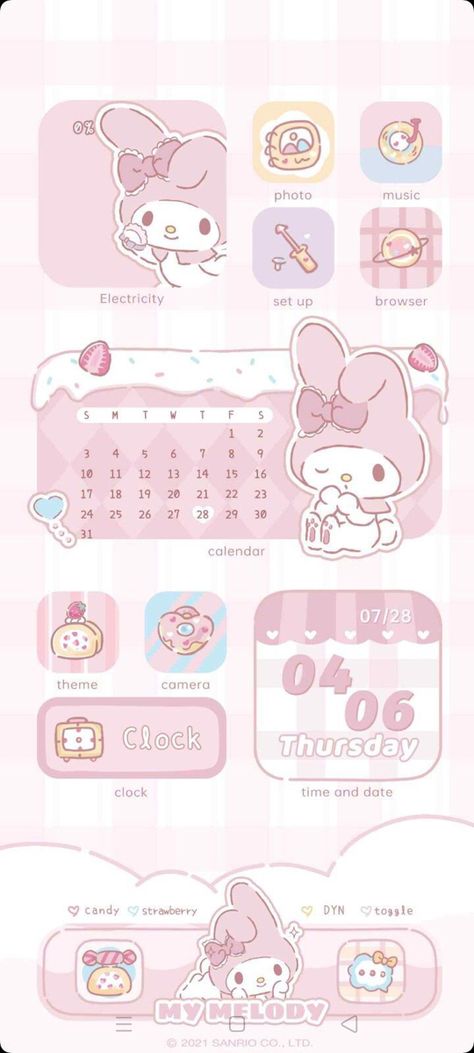 My Melody Phone, Pink Wallpaper Ipad, Kawaii App, Pink Wallpaper Hello Kitty, My Melody Wallpaper, Custom Ipad, Themes App, Phone Inspiration, Iphone App Layout