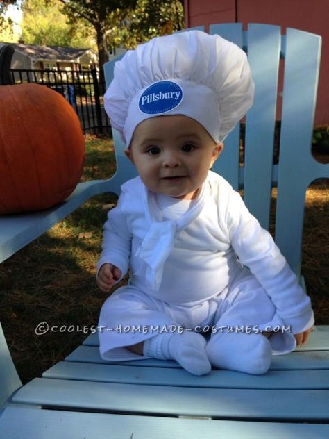 6 Month Baby Halloween Costume Boy, Pilsbury Doughboy Costume Diy, First Halloween Costume Boy, Pillsbury Doughboy Costume, Baby Skunk Costume, Baby Ewok Costume, Baby Halloween Costume Ideas, Nolan Patrick