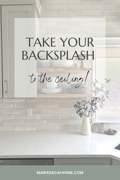 Backsplash Over Window, Tile To The Ceiling In Kitchen, Kitchen Tile Above Cabinets, Kitchen Tile To Ceiling Above Cabinets, Backsplash Kitchen Window Ideas, Tile Backsplash To Ceiling In Kitchen, Kitchen Tiles To Ceiling, Tile All The Way To Ceiling In Kitchen, Upper Cabinets To Ceiling Kitchen