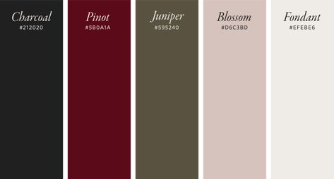 Burgundy Color Palettes, Dark Wine Color Palette, Maroon And Black Color Scheme, Dark Feminine Colors, Color Palette For Website Design, Dark Burgundy Color Palette, Green And Cranberry Color Scheme, Black And Maroon Color Palette, Classy Colour Palette