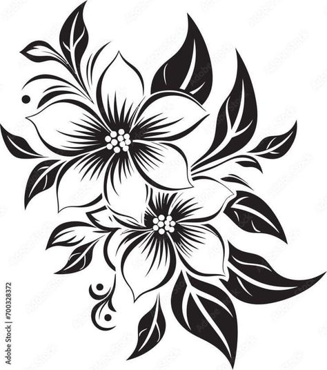 Flower Stencil Patterns, Rose Vector, Henna Drawings, Flower Pattern Drawing, Flower Drawing Tutorials, Flower Vector, Flowers Vector, Tattoo Design Book, Flower Stencil