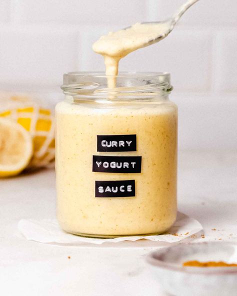 Curry Yogurt Sauce - Wholefood Soulfood Kitchen Salads Bowls, Yogurt Curry, Golo Recipes, Best Curry, Full Fat Yogurt, Dairy Free Alternatives, Light Meals, Dairy Free Yogurt, Yogurt Dip