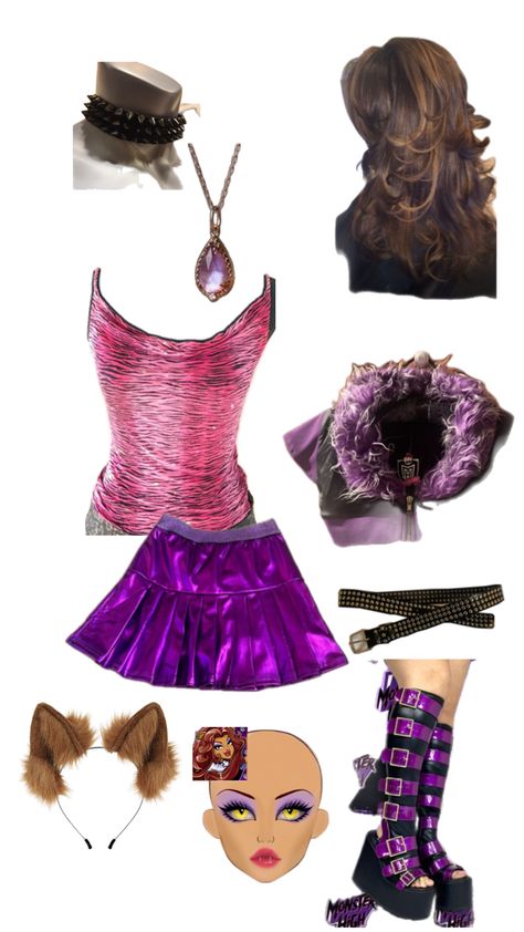 #monsterhigh #clawdeenwolf #cosplay #cartoon #teen #2000s #halloween #outfit Clawdeen Outfit, 2000s Halloween, Cosplay Cartoon, Monster High Characters, Halloween Outfit, Monster High Dolls, Costume Party, Monster High, Mood Boards