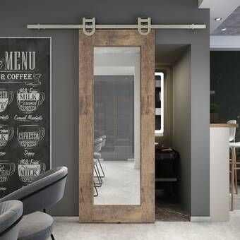 Barn Door Mirror, Yoga Bedroom, Barn Mirror, Barn Door Ideas, Mirror Barn Door, Diy Closet Doors, Glass Barn Door, Barn Style Doors, Glass Barn Doors