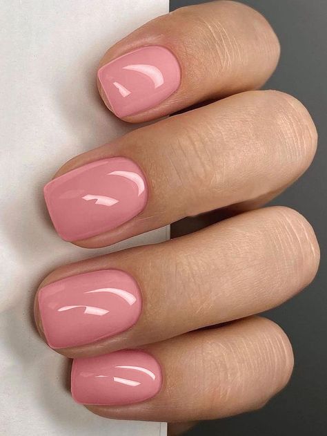 Pink  Collar    Bare Nails Embellished   Beauty Tools Coral Pink Nails, Nail Shapes Square, Pink Nail Colors, Nail Problems, Image Nails, Solid Color Nails, Short Press On Nails, Nude Nail Designs, Simple Gel Nails