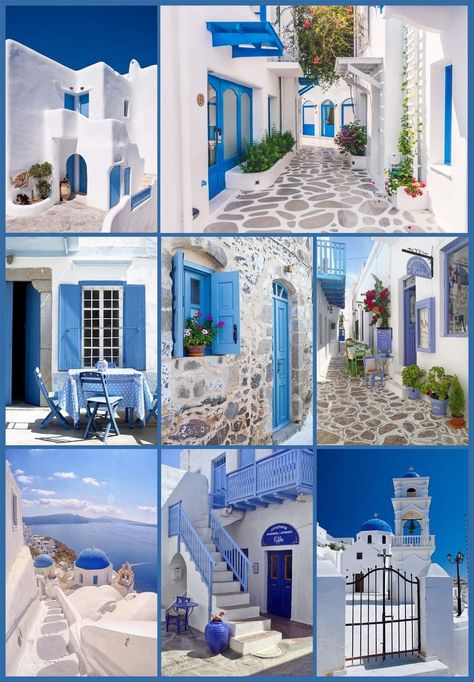 Greek Style Home Exterior, Santorini Interior Design, Greek Beach House, Greek Island House, Planet Diy, Greek Style Home, Flowers Farm, Greek Garden, Santorini House