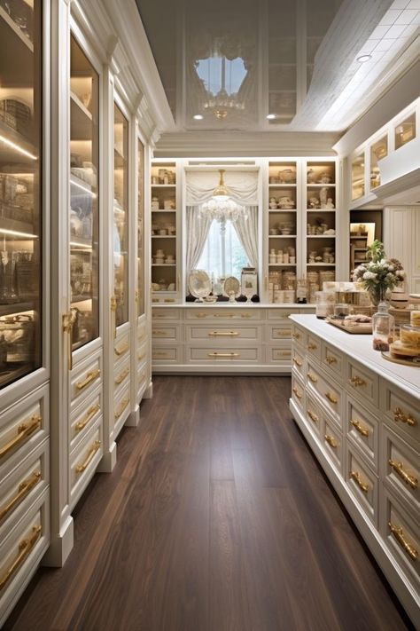 Dream Pantry Walk In, Luxury Pantry, Pantry Design Ideas, Mansion Kitchen, Dream Pantry, Pantry Room, Dream Closet Design, Dream Kitchens Design, Kitchen Pantry Design