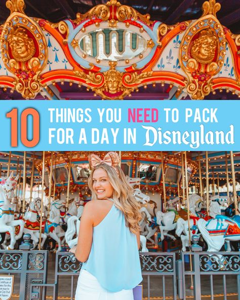 Pack For Disneyland, Nicole The Nomad, Disneyland Backpack, Disney World Backpack, Portable Phone Charger, Disney Day, Happiest Place On Earth, Waiting In Line, What To Pack