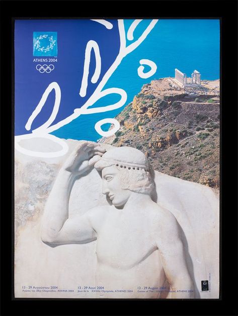 Athens 2004: Poster in the style of Classical Greek art Greece Winter, Olympic Poster, Ancient Olympic Games, 2004 Olympics, Olympic Logo, Field Athletes, Freestyle Skiing, Iconic Poster, Summer Olympic Games