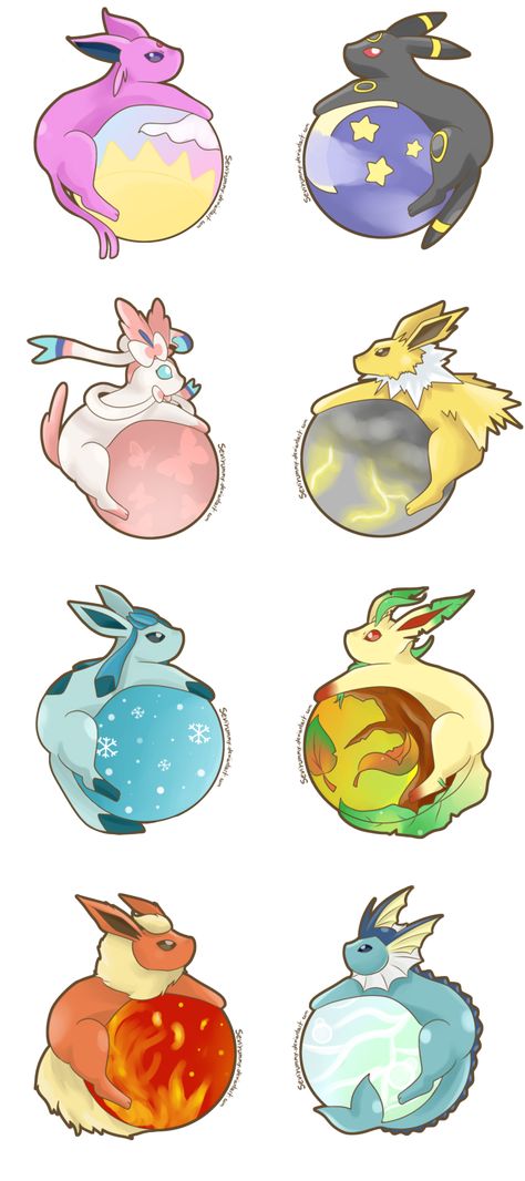 Evee Evolution Drawings, Evee Evolution Art, Evoluzioni Eevee, Evee Evolution, Mega Pokemon, Pokémon Art, Pokemon Eeveelutions, Eevee Evolutions, Pokemon Eevee