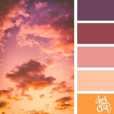 Vintage Sunset // The sky is such an amazing canvas! Enjoy these color combinations inspired by spectacular skies and Classic Blue - PANTONE’s 2020 Color of the Year. Check out these 25 color palettes inspired by Classic Blue and other beautiful skies at www.sarahrenaeclark.com #color #colorpalettes #colortrends Sarah Renae Clark, Classic Blue Pantone, Blue Pantone, Sunset Color Palette, Sunrise Colors, Sunset Color, Color Catalog, Beautiful Skies, Purple Sunset